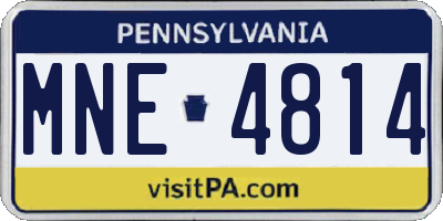 PA license plate MNE4814