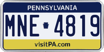 PA license plate MNE4819