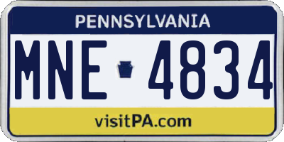PA license plate MNE4834