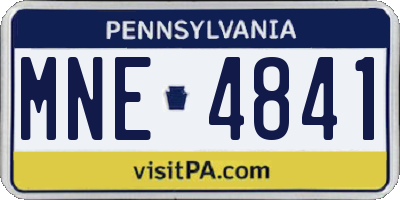 PA license plate MNE4841