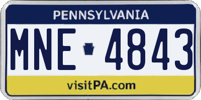 PA license plate MNE4843