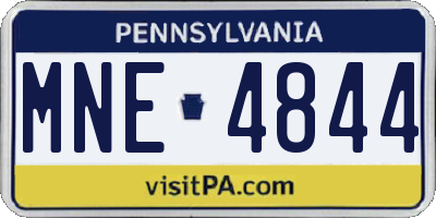 PA license plate MNE4844