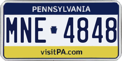 PA license plate MNE4848