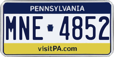 PA license plate MNE4852