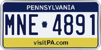 PA license plate MNE4891
