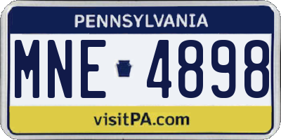 PA license plate MNE4898