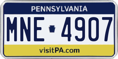 PA license plate MNE4907