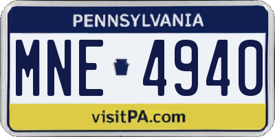 PA license plate MNE4940