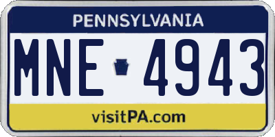 PA license plate MNE4943
