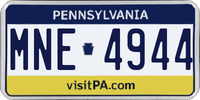 PA license plate MNE4944