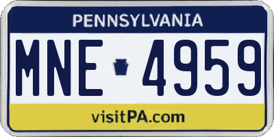 PA license plate MNE4959