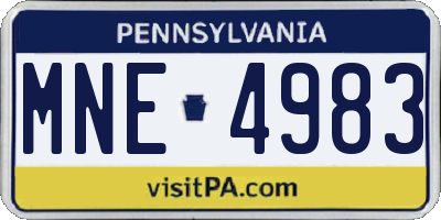 PA license plate MNE4983