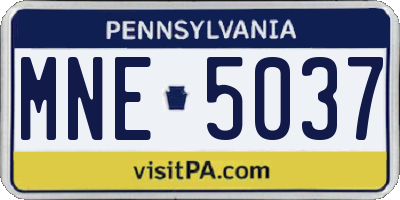 PA license plate MNE5037