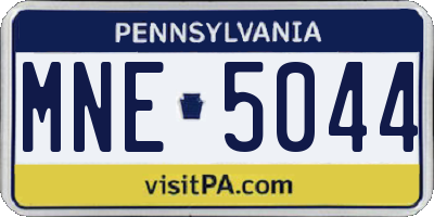 PA license plate MNE5044