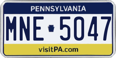 PA license plate MNE5047