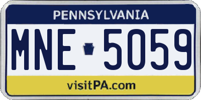 PA license plate MNE5059