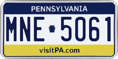 PA license plate MNE5061