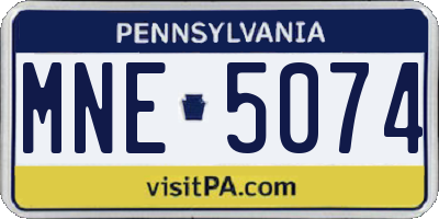 PA license plate MNE5074