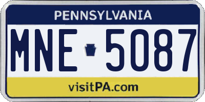PA license plate MNE5087