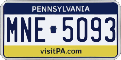 PA license plate MNE5093