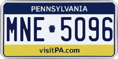 PA license plate MNE5096