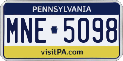 PA license plate MNE5098