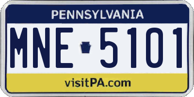 PA license plate MNE5101