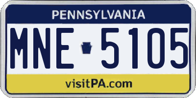 PA license plate MNE5105