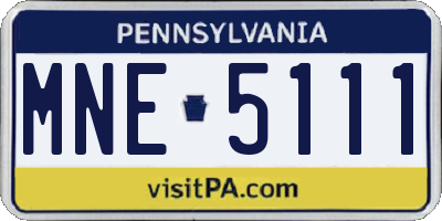 PA license plate MNE5111