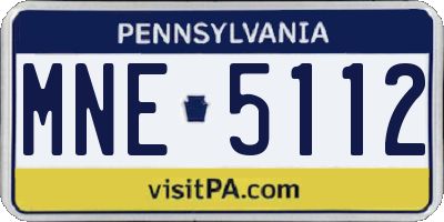 PA license plate MNE5112