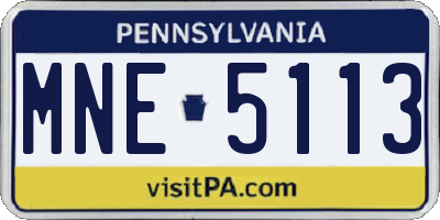 PA license plate MNE5113