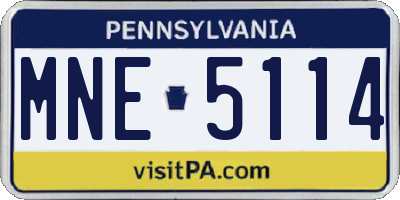 PA license plate MNE5114