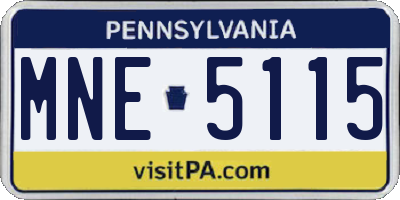 PA license plate MNE5115