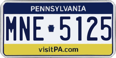 PA license plate MNE5125