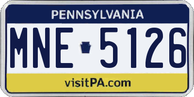 PA license plate MNE5126