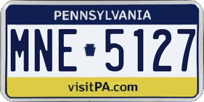 PA license plate MNE5127