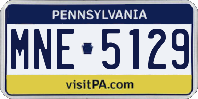 PA license plate MNE5129