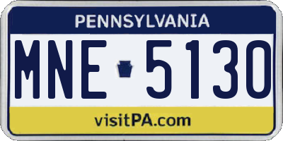 PA license plate MNE5130