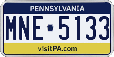 PA license plate MNE5133
