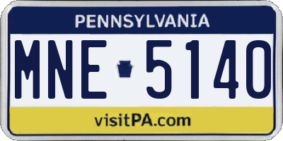 PA license plate MNE5140