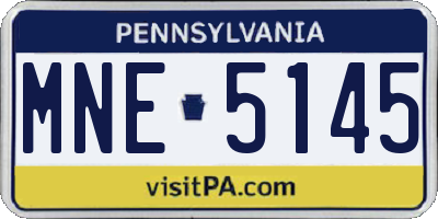 PA license plate MNE5145