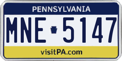 PA license plate MNE5147