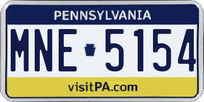 PA license plate MNE5154