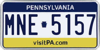 PA license plate MNE5157