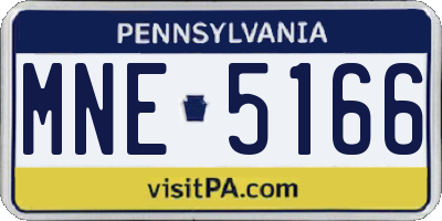 PA license plate MNE5166