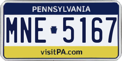 PA license plate MNE5167