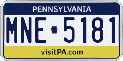 PA license plate MNE5181