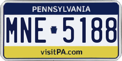 PA license plate MNE5188