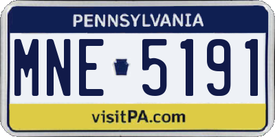 PA license plate MNE5191
