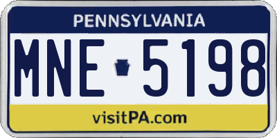PA license plate MNE5198